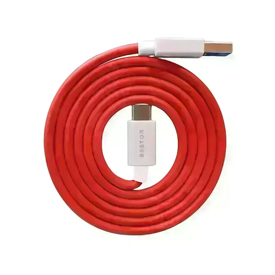 Bestor 1 m 20 W Nylon Outer Material Fast Charging Round USB Type C Cable Red and White, BE-04