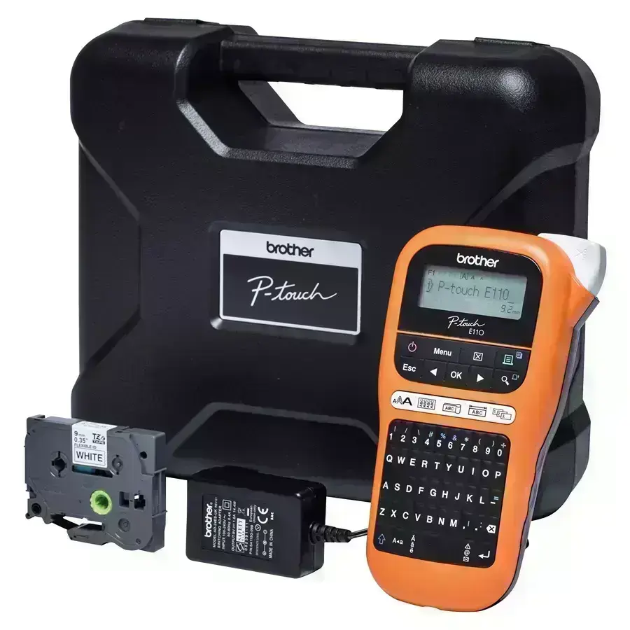 BROTHER Handheld Label Printer, Thermal Transfer, PTE110VP