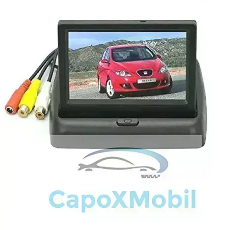 CapoXMobil 4.3 Inch LCD Dashboard Screen with Number Plate Camera & White Parking Sensor