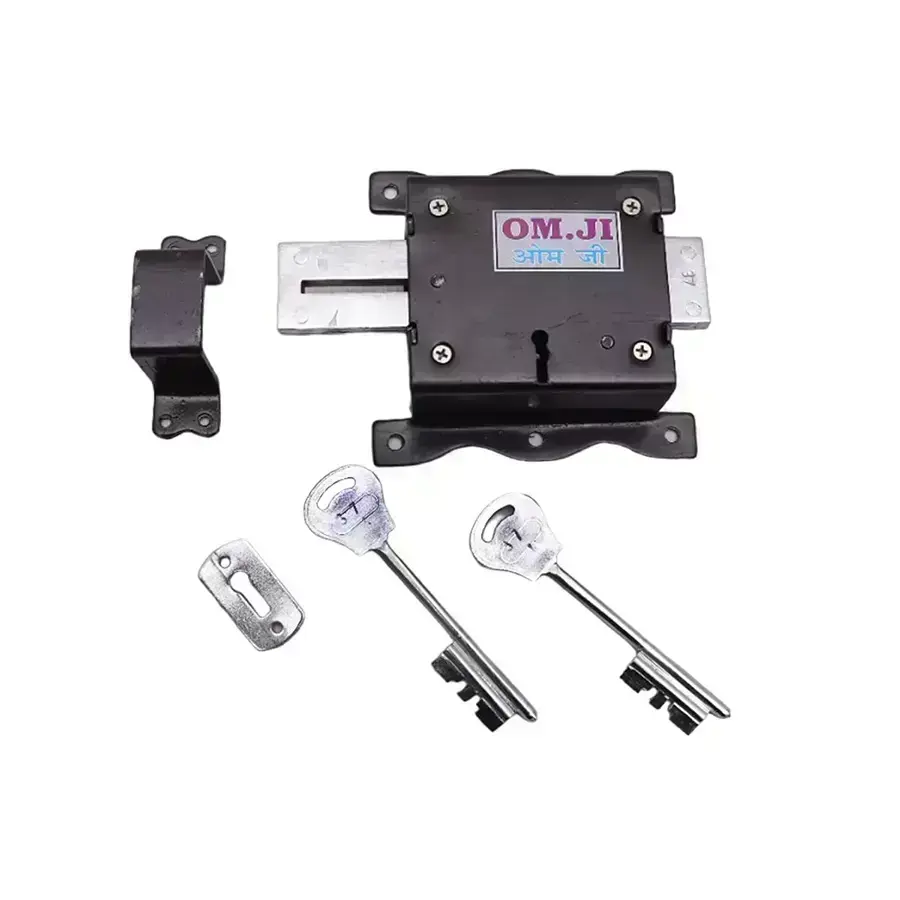 GENERIC Iron Deluxe Godown Lock Kit Black and Silver