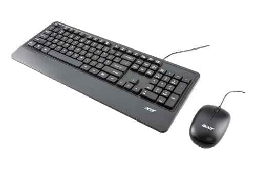 Acer Black USB 2.0 Wired Keyboard & Mouse Combo with 1600 DPI & Rupee Symbol Key, ZC.A01SI.2DQ