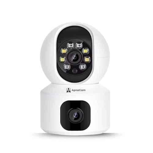 ApnaCam 2MP Dual-Lens Indoor Smart WiFi Camera for Pets, Baby Monitor with 360 deg View, Siren, Spotlight, Motion Detect, 2-Way Talk & Color Night Mode