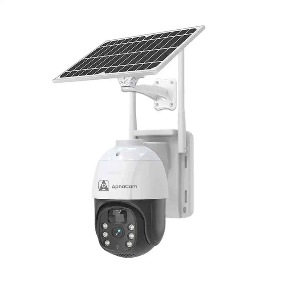 ApnaCam 4G 5MP Full HD PTZ Solar Sim CCTV Camera with 2-way Audio, PIR Motion Detection Waterproof Security Camera & 4 Channels