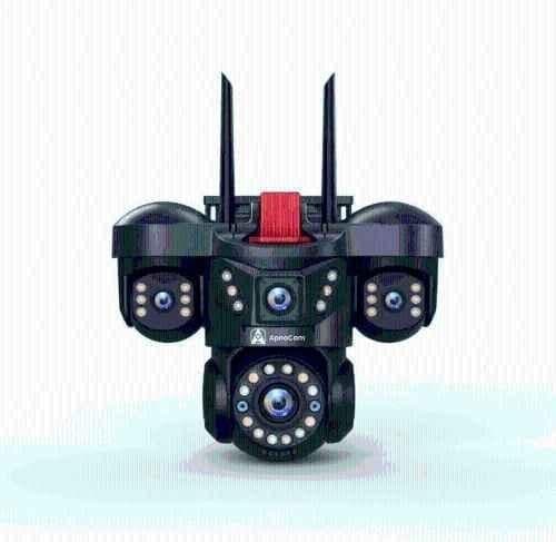 ApnaCam 5MP+5MP+5MP+5MP FHD 4G Outdoor CCTV Security Camera with Motion Tracking, PTZ Quad Lens & Auto Tracking