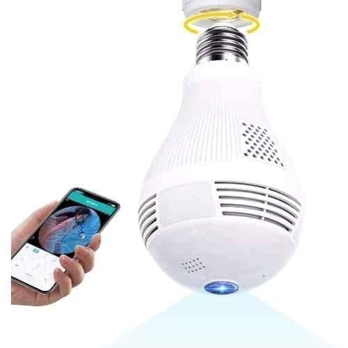AUSHA C4 2MP 1080p 360 deg Plastic Light Bulb 2.4GHz Wi-Fi Security Camera, with Night Vision, Alarm & Motion Detection