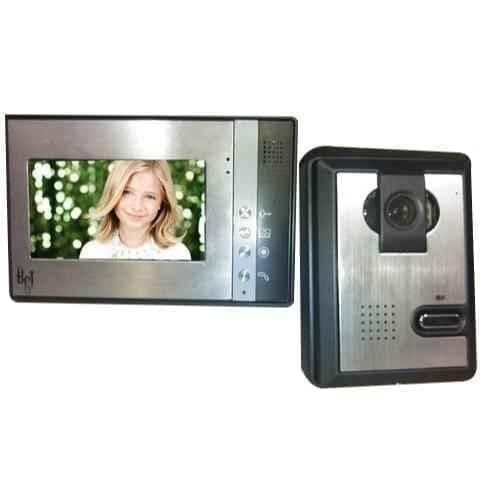 BGT 7 inch Metallic Grey VDP with 2 Indoor Screen & 1 Outdoor Bell Camera Kit with 100 Pics Saving Storage