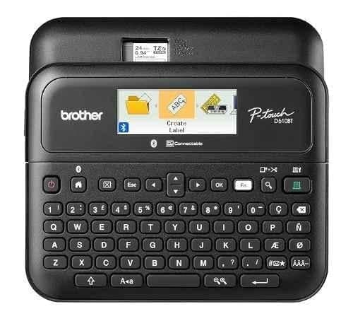 Brother PT-D610BT Black Desktop Bluetooth & PC Connectable Thermal Label Printer with Color LCD display