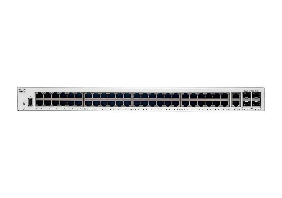 Cisco Catalyst 1000 Series 48-Ports 48x 10/100/1000 Ethernet Ports & 4x 1G SFP Uplinks Ethernet Switch, C1000-48T-4G-L
