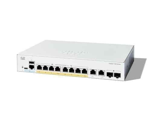 Cisco Catalyst 1300 8 Ports 10/100/1000 + 2x 1GE Copper/SFP Managed Network Switch, C1300-8FP-2G