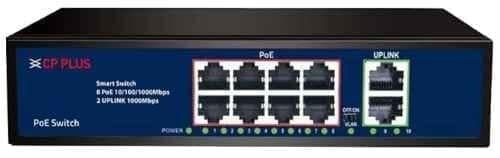 CP Plus 10 Ports 1000Mbps POE Switch, CP-DNW-GPU8G2-96-V4