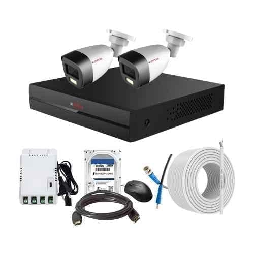 CP Plus 2.4MP Full Colour HD Audio Indoor & Outdoor CCTV Combo Kit with 4Ch DVR, 2 Bullet Camera, 4Ch SMPS, 70m Copper Cable, 2TB HDD & Connectors