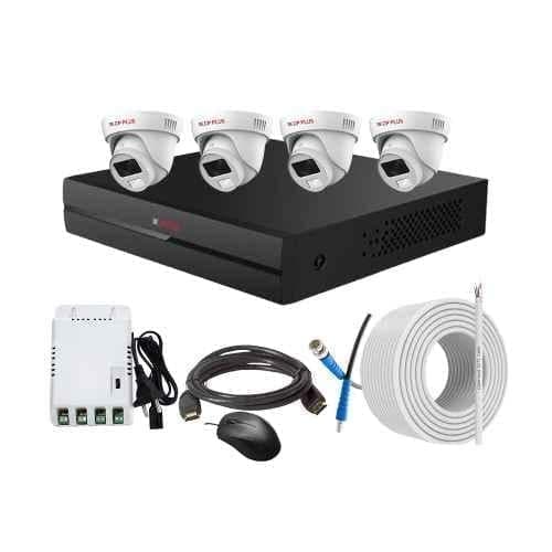 CP Plus 2.4MP Full Colour HD Audio Indoor & Outdoor CCTV Combo Kit with 4Ch DVR, 4 Dome Camera, 4Ch SMPS, 70m Copper Cable & Connectors