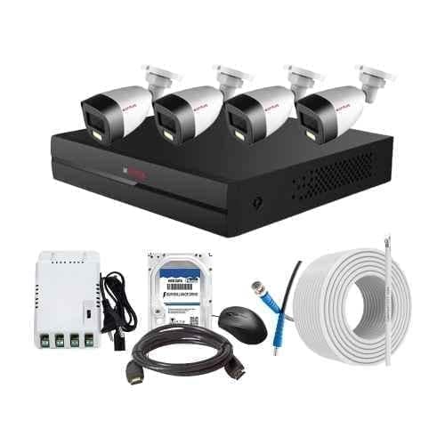 CP Plus 2.4MP Full Colour HD Audio Indoor & Outdoor CCTV Combo Kit with 4Ch DVR, 4 Bullet Camera, 4Ch SMPS, 70m Copper Cable, 1TB HDD & Connectors