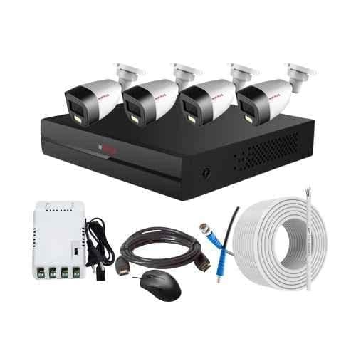CP Plus 2.4MP Full Colour HD Audio Indoor & Outdoor CCTV Combo Kit with 4Ch DVR, 4 Bullet Camera, 4Ch SMPS, 70m Copper Cable & Connectors