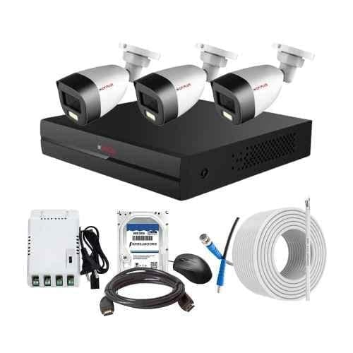 CP Plus 2.4MP Full Colour HD Audio Indoor & Outdoor CCTV Combo Kit with 4Ch DVR, 3 Bullet Camera, 4Ch SMPS, 70m Copper Cable, 1TB HDD & Connectors