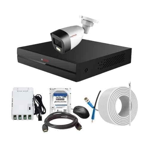CP Plus 2.4MP Full Colour HD Audio Indoor & Outdoor CCTV Combo Kit with 4Ch DVR, 1 Bullet Camera, 4Ch SMPS, 70m Copper Cable, 1TB HDD & Connectors