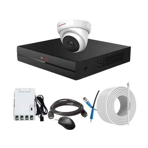 CP Plus 2.4MP Full HD Audio Indoor & Outdoor CCTV Combo Kit with 4Ch DVR, 1 Dome Camera, 4Ch SMPS, 70m Copper Cable & Connectors