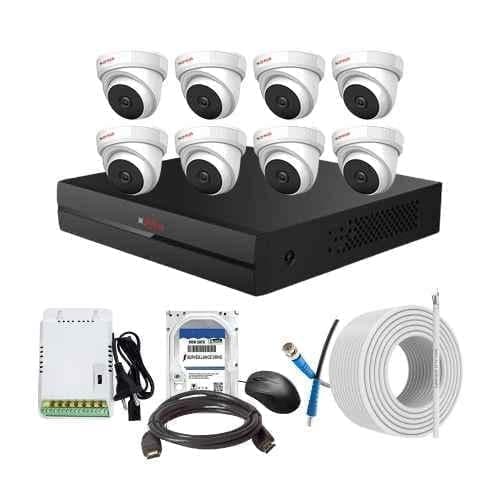 CP Plus 2.4MP Full HD Audio Indoor & Outdoor CCTV Combo Kit with 8Ch DVR, 8 Dome Camera, 8Ch SMPS, 70m Copper Cable, 500GB HDD & Connectors