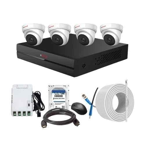 CP Plus 2.4MP Full HD Audio Indoor & Outdoor CCTV Combo Kit with 4Ch DVR, 4 Dome Camera, 4Ch SMPS, 70m Copper Cable, 1TB HDD & Connectors