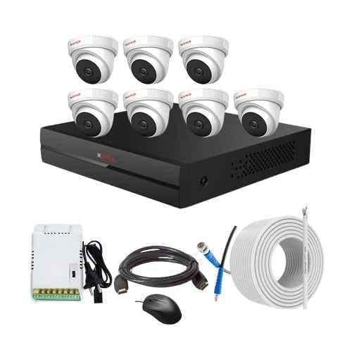 CP Plus 2.4MP Full HD Audio Indoor & Outdoor CCTV Combo Kit with 8Ch DVR, 7 Dome Camera, 8Ch SMPS, 70m Copper Cable & Connectors