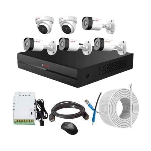 CP Plus 2.4MP Full HD Audio Indoor & Outdoor CCTV Combo Kit with 8Ch DVR, 4 Bullet 2 Dome Camera, 8Ch SMPS, 70m Copper Cable & Connectors