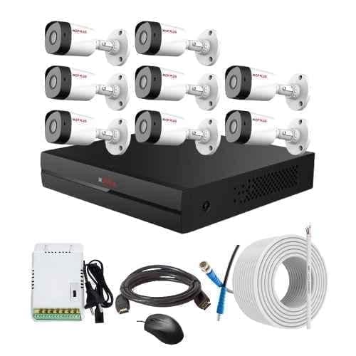 CP Plus 2.4MP Full HD Audio Indoor & Outdoor CCTV Combo Kit with 8Ch DVR, 8 Bullet Camera, 8Ch SMPS, 70m Copper Cable & Connectors