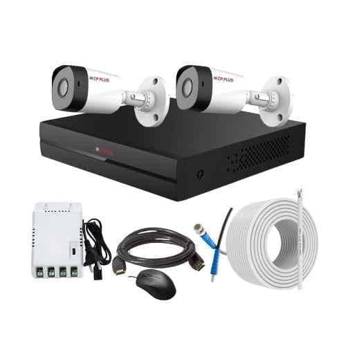 CP Plus 2.4MP Full HD Audio Indoor & Outdoor CCTV Combo Kit with 4Ch DVR, 2 Bullet Camera, 4Ch SMPS, 70m Copper Cable & Connectors