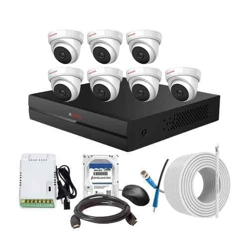 CP Plus 2.4MP Full HD Audio Indoor & Outdoor CCTV Combo Kit with 8Ch DVR, 7 Dome Camera, 8Ch SMPS, 70m Copper Cable, 500GB HDD & Connectors