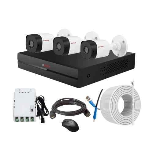 CP Plus 2.4MP Indoor & Outdoor CCTV Combo Kit with 4Ch DVR, 3 Bullet Camera, 4Ch SMPS, 70m Copper Cable & Connectors