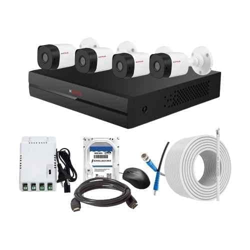 CP Plus 2.4MP Indoor & Outdoor CCTV Combo Kit with 4Ch DVR, 4 Bullet Camera, 4Ch SMPS, 70m Copper Cable, 1TB HDD & Connectors
