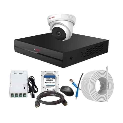CP Plus 2.4MP Indoor & Outdoor CCTV Combo Kit with 4Ch DVR, 1 Dome Camera, 4Ch SMPS, 70m Copper Cable, 2TB HDD & Connectors