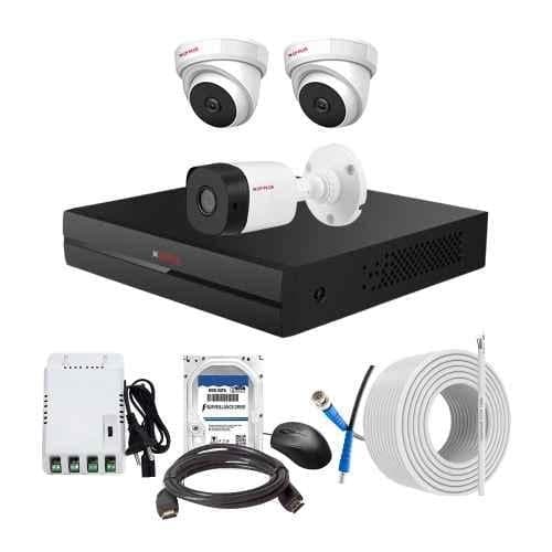 CP Plus 2.4MP Indoor & Outdoor CCTV Combo Kit with 4Ch DVR, 1 Bullet 2 Dome Camera, 4Ch SMPS, 70m Cable, 2TB HDD & Connector