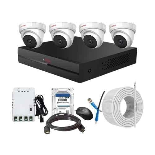 CP Plus 2.4MP Indoor & Outdoor CCTV Combo Kit with 4Ch DVR, 4 Dome Camera, 4Ch SMPS, 70m Copper Cable, 2TB HDD & Connectors
