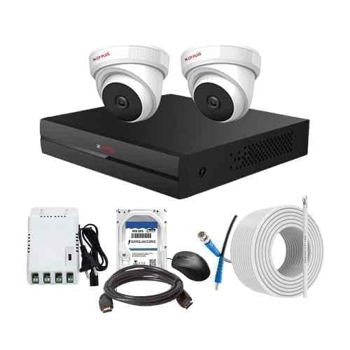 CP Plus 2.4MP Indoor & Outdoor CCTV Combo Kit with 4Ch DVR, 2 Dome Camera, 4Ch SMPS, 70m Copper Cable, 1TB HDD & Connectors