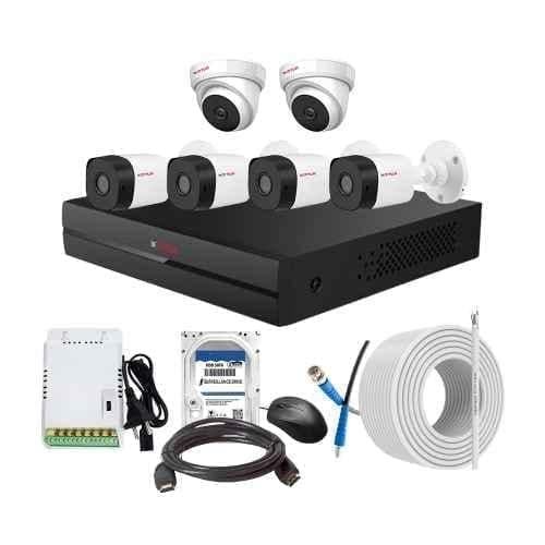 CP Plus 2.4MP Indoor & Outdoor CCTV Combo Kit with 8Ch DVR, 4 Bullet 2 Dome Camera, 8Ch SMPS, 70m Cable, 500GB HDD & Connector