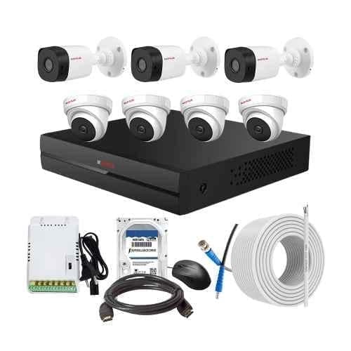 CP Plus 2.4MP Indoor & Outdoor CCTV Combo Kit with 8Ch DVR, 4 Dome 3 Bullet Camera, 8Ch SMPS, 70m Cable, 1TB HDD & Connector