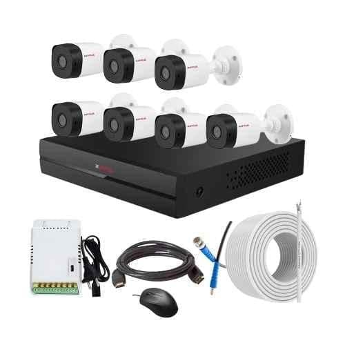 CP Plus 2.4MP Indoor & Outdoor CCTV Combo Kit with 8Ch DVR, 7 Bullet Camera, 8Ch SMPS, 70m Copper Cable & Connectors