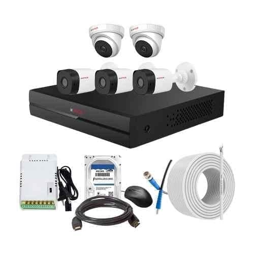 CP Plus 2.4MP Indoor & Outdoor CCTV Combo Kit with 8Ch DVR, 3 Bullet 2 Dome Camera, 8Ch SMPS, 70m Cable, 500GB HDD & Connector