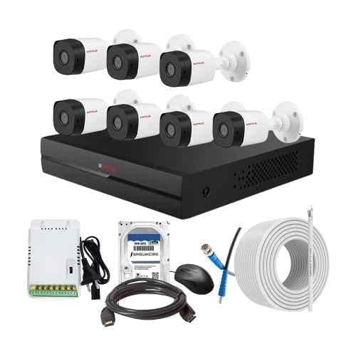 CP Plus 2.4MP Indoor & Outdoor CCTV Combo Kit with 8Ch DVR, 7 Bullet Camera, 8Ch SMPS, 70m Copper Cable, 1TB HDD & Connectors