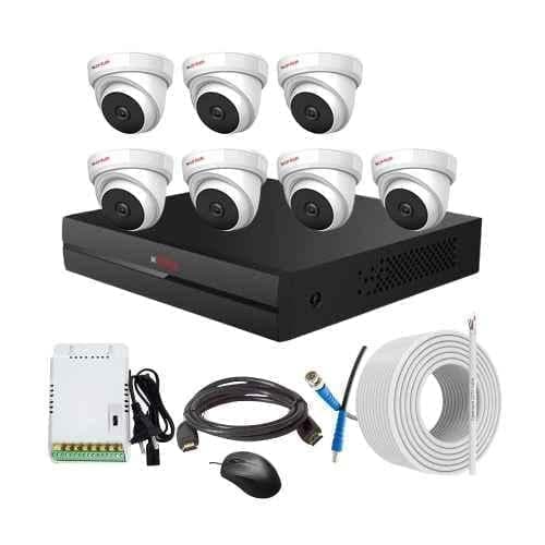 CP Plus 2.4MP Indoor & Outdoor CCTV Combo Kit with 8Ch DVR, 7 Dome Camera, 8Ch SMPS, 70m Copper Cable & Connectors
