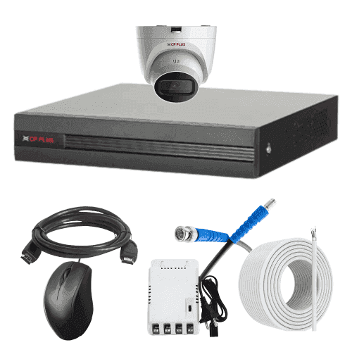 CP Plus 5MP IR Indoor & Outdoor CCTV Combo Kit with 4Ch DVR, 1 Dome Camera, 4Ch SMPS, 70m Copper Cable & Connectors