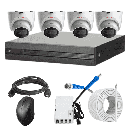 CP Plus 5MP IR Indoor & Outdoor CCTV Combo Kit with 4Ch DVR, 4 Dome Camera, 4Ch SMPS, 70m Copper Cable & Connectors