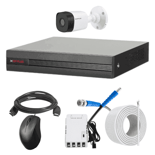 CP Plus 5MP IR Indoor & Outdoor CCTV Combo Kit with 4Ch DVR, 1 Bullet Camera, 4Ch SMPS, 70m Copper Cable & Connectors