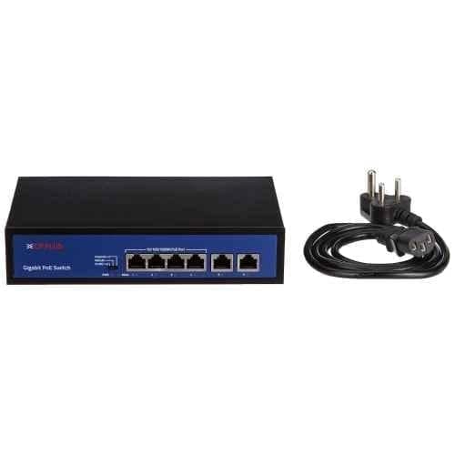 CP Plus 6 Port Switch with 4 Gigabit PoE Port & 2 Gigabit Uplink Port, CP-DNW-GPU4G2-48-V3