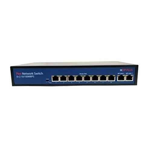 CP Plus 8 Plus 2 Port Fast Ethernet Switch with 8 PoE for IP CCTV