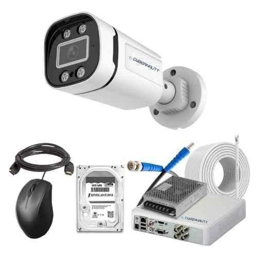 Cybernautt 2.4MP Full Colour HD Indoor & Outdoor CCTV Combo Kit with 4Ch DVR, 1 Bullet Camera, 4Ch SMPS, 50m Copper Cable, 1TB HDD & Connectors