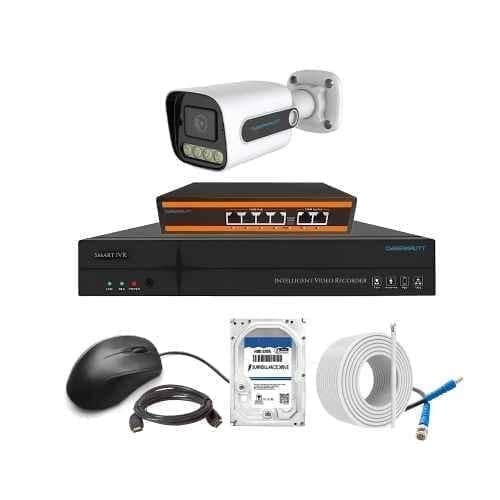 Cybernautt 3MP Full HD Indoor & Outdoor Network IP Combo Kit with 10Ch NVR, 1Bullet HD Camera, 4Ch POE, 100m Copper LAN Cable, Connector & 1TB HDD