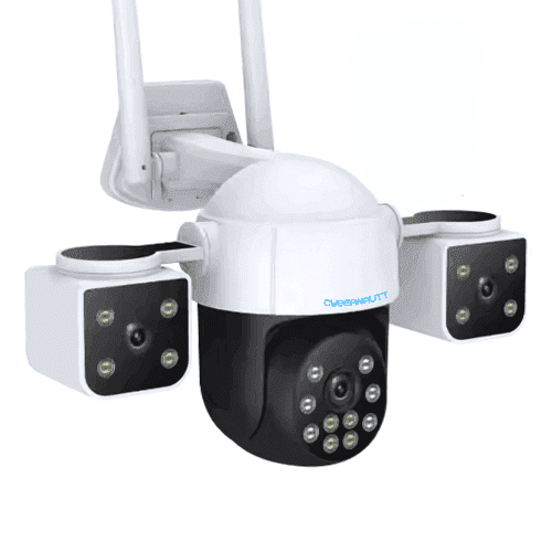 Cybernautt K6A 6MP Triple Lens Ultra HD PT 4G Sim Camera with Human Detect, Motion Detect, 2 Way Audio, Notification, Alarm & Support 128GB SD