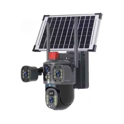 Cybernautt X10U 4MP+4MP+4MP Triple Lens Full HD Battery Powered 4G Solar Sim Camera with Human Detection, Motion Detection, 2 Way Audio, Alarm & Support 128GB SD