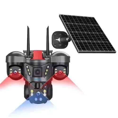 Cybernautt X10Z 12MP 128GB 3-Lens Solar 4G SIM Security Camera with Night Vision & AI Human Tracking
